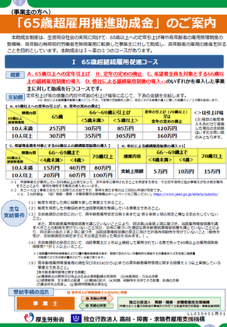 4月 70歳就業確保法 スタート 65歳超雇用 高年齢者処遇改善の助成金 求人票活用のトップランナー Office Heart Rock